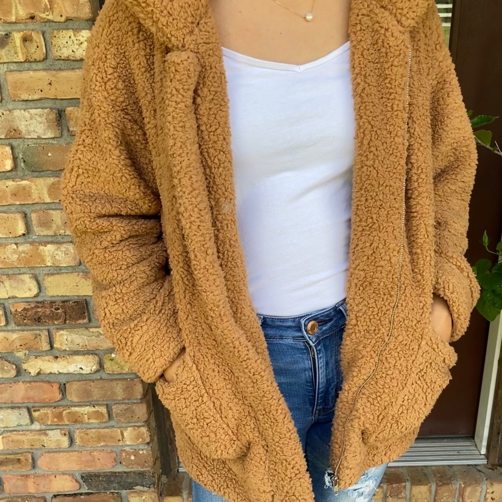 Camel Teddy Jacket - Picture 3 of 6